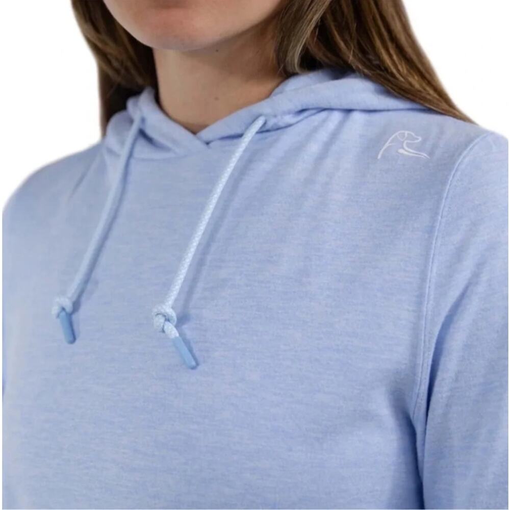Rhoback Hoodie Womens Light Blue Hesi Performance Golf Pullover NYLON FLEX XS